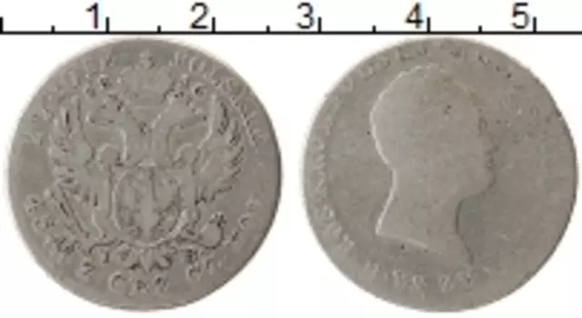 Монета 2 злотых Польши 1816 года Серебро Александр I