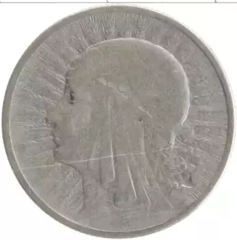 Монета 2 злотых Польши 1933 года Серебро Ядвига