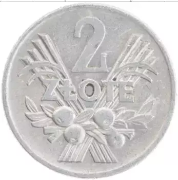 Монета 2 злотых Польши 1958 года Алюминий