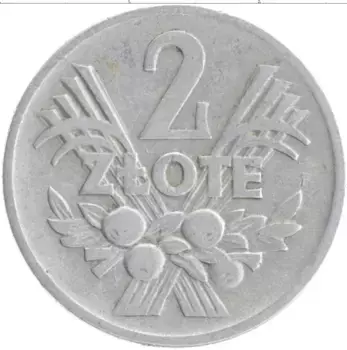 Монета 2 злотых Польши 1958 года Алюминий
