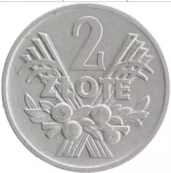 Монета 2 злотых Польши 1960 года Алюминий