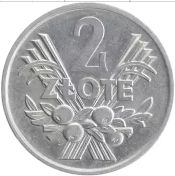 Монета 2 злотых Польши 1970 года Алюминий