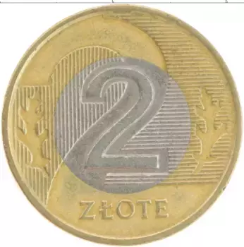 Монета 2 злотых Польши 1994 года Биметалл