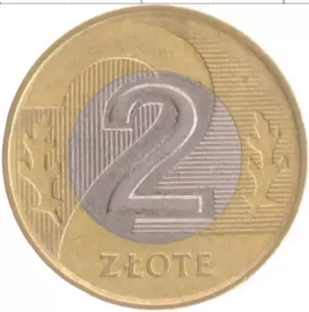 Монета 2 злотых Польши 1994 года Биметалл
