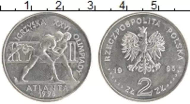 Монета 2 злотых Польши 1995 года Медно-никель XXVI летние Олимпийские Игры, Атланта 1996