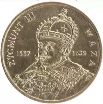 Монета 2 злотых Польши 1998 года Латунь Король Сигизмунд III Ваза