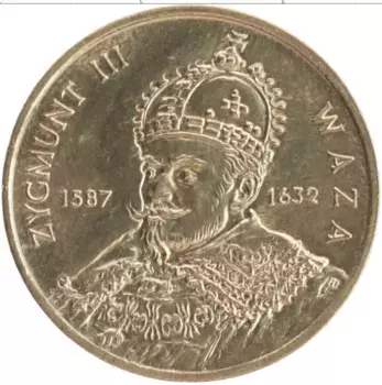 Монета 2 злотых Польши 1998 года Латунь Король Сигизмунд III Ваза