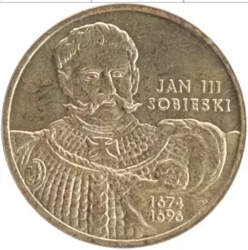 Монета 2 злотых Польши 2001 года Латунь Король Ян III Собеский