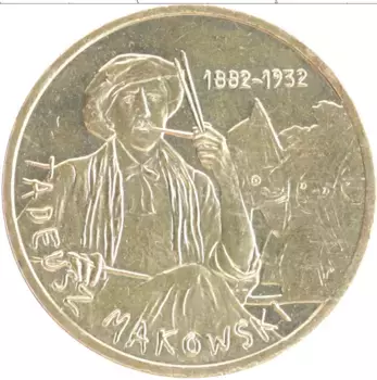 Монета 2 злотых Польши 2005 года Латунь Художник Тадеуш Маковский