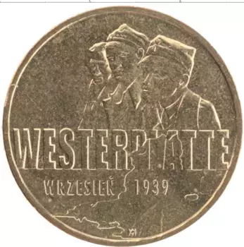 Монета 2 злотых Польши 2009 года Латунь Сентябрь 1939 — Вестерплатте