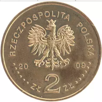 Монета 2 злотых Польши 2009 года Латунь 20 лет Выборам 4 июня 1989 года