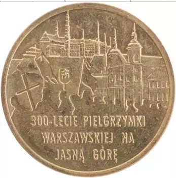 Монета 2 злотых Польши 2011 года Латунь 300 лет Варшавского паломничества на Ясну Гору