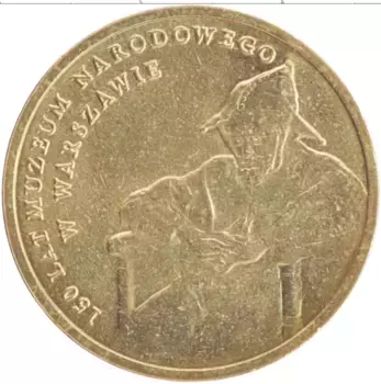 Монета 2 злотых Польши 2012 года Латунь 150 лет национального музея в Варшаве