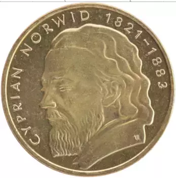 Монета 2 злотых Польши 2013 года Латунь 130 лет со дня смерти Циприана Норвида