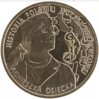 Монета 2 злотых Польши 2013 года Латунь История музыки