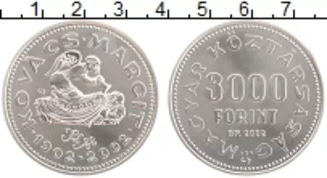 Монета 3000 форинтов Венгрии 2002 года Серебро 100 лет ночной песне