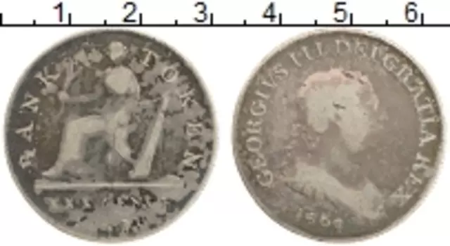 Монета 30 пенсов Ирландии 1808 года Серебро токен Георг III