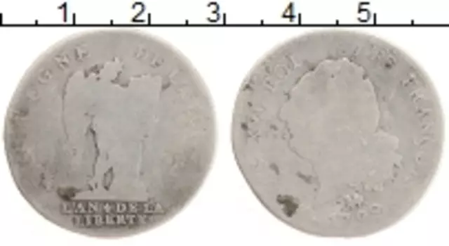 Монета 30 соль Франции 1792 года Серебро Людовик XVI