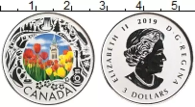 Монета 3 доллара Канады 2019 года Серебро Канадский фестиваль