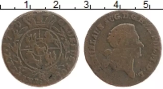 Монета 3 гроша Польши 1770 года Медь Станислав Август Понятовский