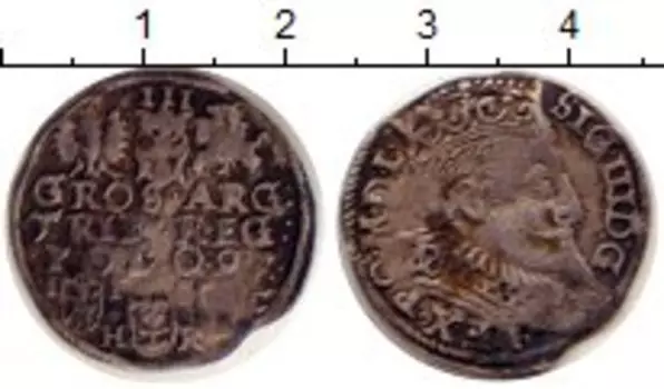 Монета 3 гроша Польши Серебро Сигизмунд III
