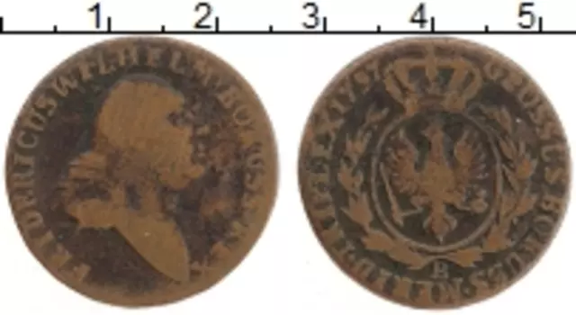 Монета 3 гроша Пруссии 1797 года Медь Фридрих Вильгельм II (Редкий год !)