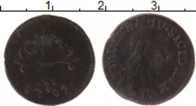 Монета 3 кавалли Неаполя 1792 года Медь Фердинанд IV