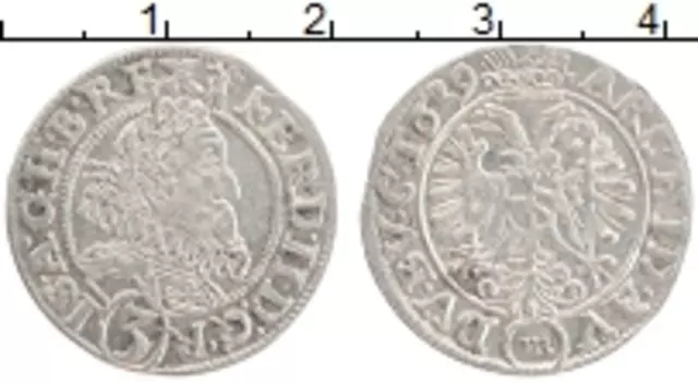 Монета 3 крейцера Австрии 1629 года Серебро Фердинанд II