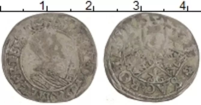 Монета 3 крейцера Австрии 1633 года Серебро Штирия Грац