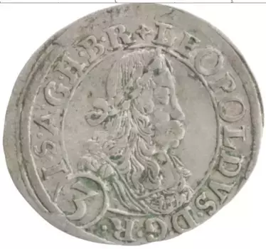 Монета 3 крейцера Австрии 1669 года Серебро Леопольд