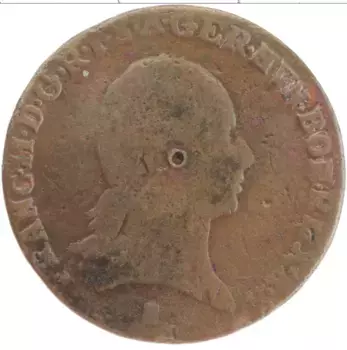 Монета 3 крейцера Австрии 1801 года Медь Франц II