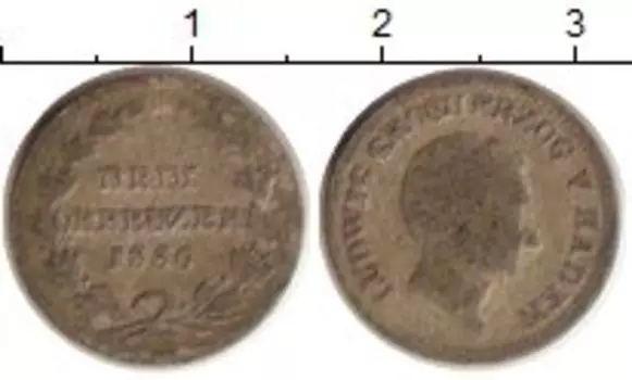 Монета 3 крейцера Бадена 1830 года Серебро Людвиг I