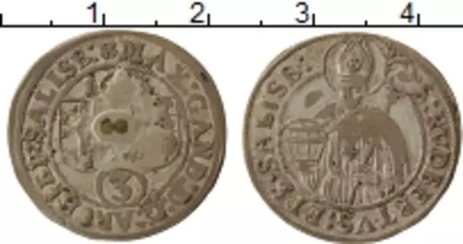 Монета 3 крейцера Зальцбурга 1683 года Серебро Святой Руперт