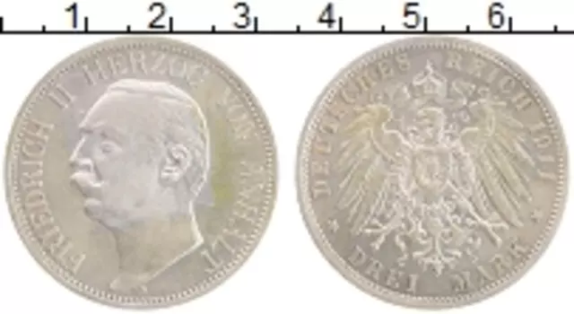 Монета 3 марки Анхальт-Дессау 1911 года Серебро А