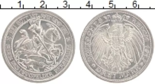 Монета 3 марки Пруссии 1915 года Серебро 100 лет присоединения Мансвельда