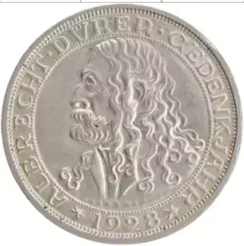 Монета 3 марки Веймарской республики 1928 года Серебро D