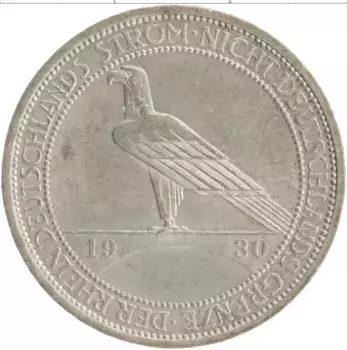 Монета 3 марки Веймарской республики 1930 года Серебро А