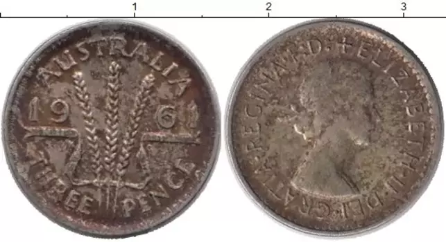 Монета 3 пенса Австралии 1961 года Серебро Елизавета II