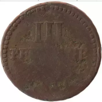 Монета 3 пфеннига Саксонии 1803 года Медь C