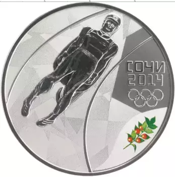 Монета 3 рубля России 2014 года Серебро Олимпийские игры в Сочи
