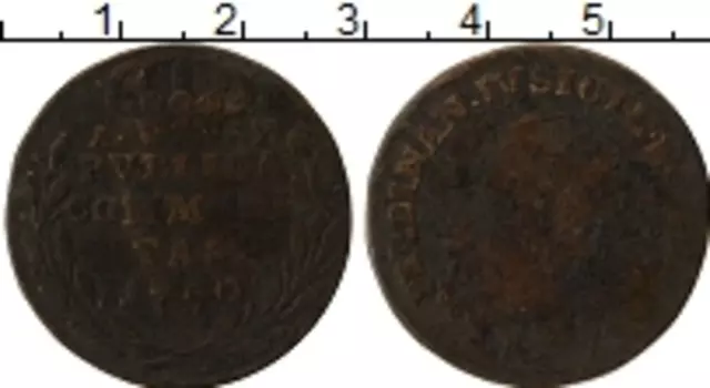 Монета 3 торнеси Неаполя 1790 года Медь Фердинанд IV