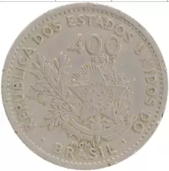 Монета 400 рейс Бразилии 1901 года Медно-никель