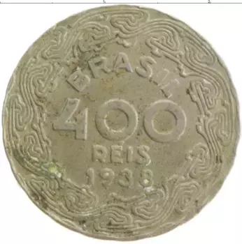 Монета 400 рейс Бразилии 1938 года Медно-никель Варгас