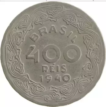 Монета 400 рейс Бразилии 1940 года Медно-никель Жетулиу Варгас