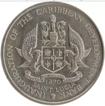 Монета 4 доллара Сент-Люсии 1970 года Медно-никель ФАО