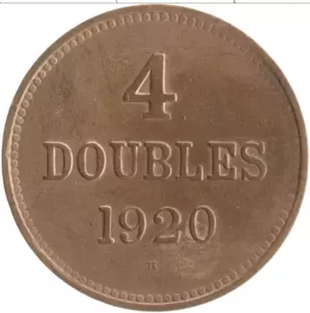 Монета 4 дубля Гернси 1920 года Бронза