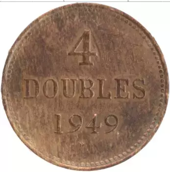 Монета 4 дубля Гернси 1949 года Бронза