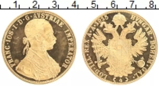 Монета 4 дуката Австрии 1915 года Золото Франц Иосиф I (КМ# 2276 Проба 968