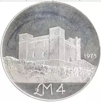Монета 4 фунта Мальты 1975 года Серебро Замок Святой Агаты