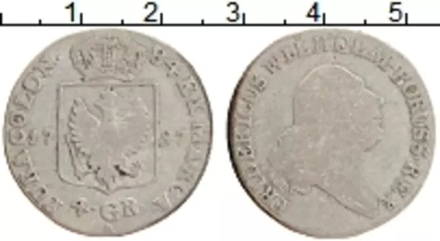 Монета 4 гроша Пруссии 1797 года Серебро Фридрих Вильгельм